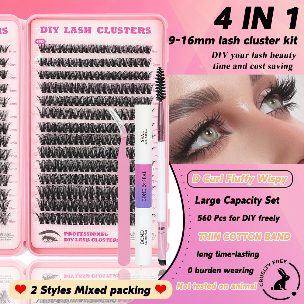 ISTGIFT 560-piece bundle with soft-band clusters for easy DIY lash styling.