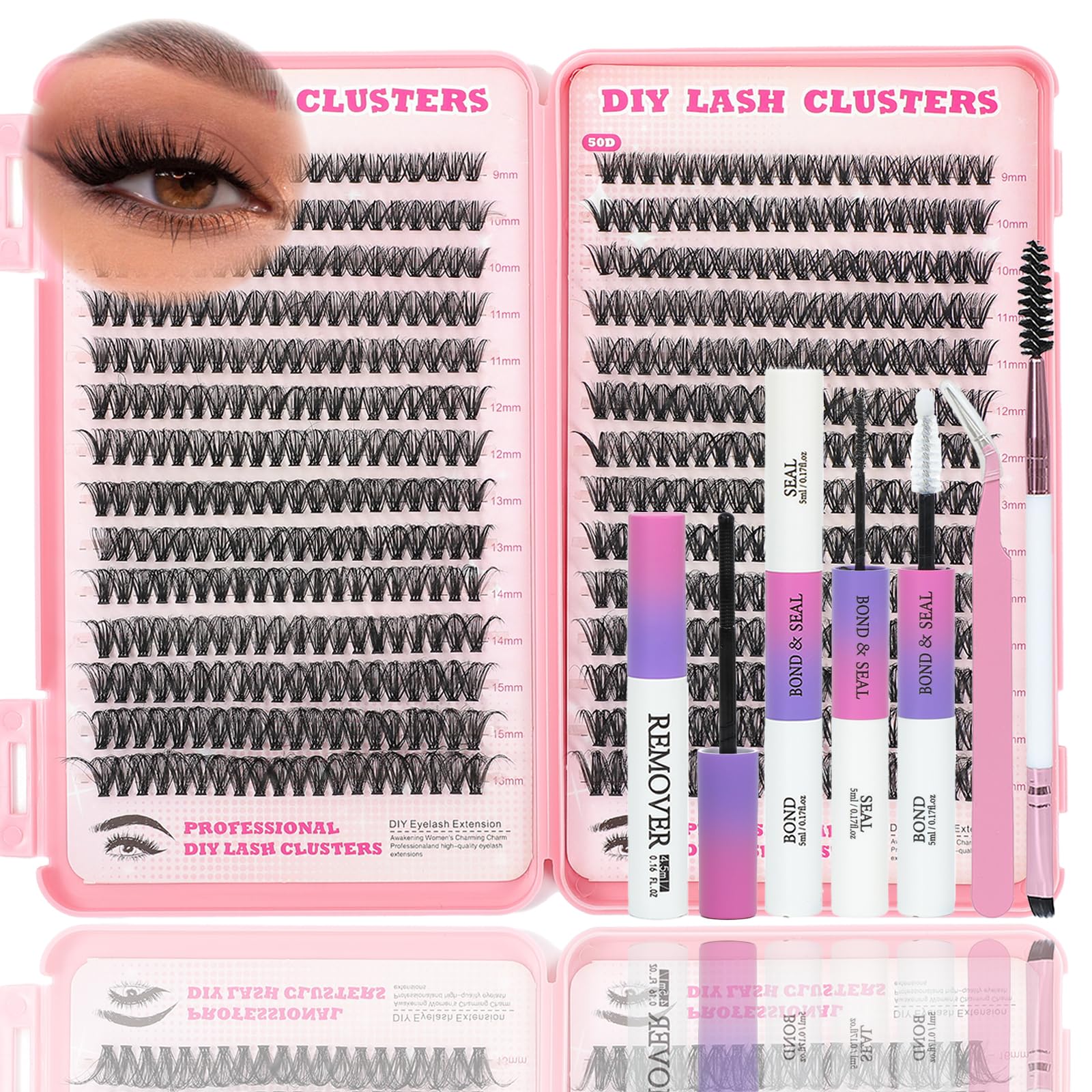 ISTGIFT lash clusters kit 560pcs 9-16mm D curl for fluffy volume