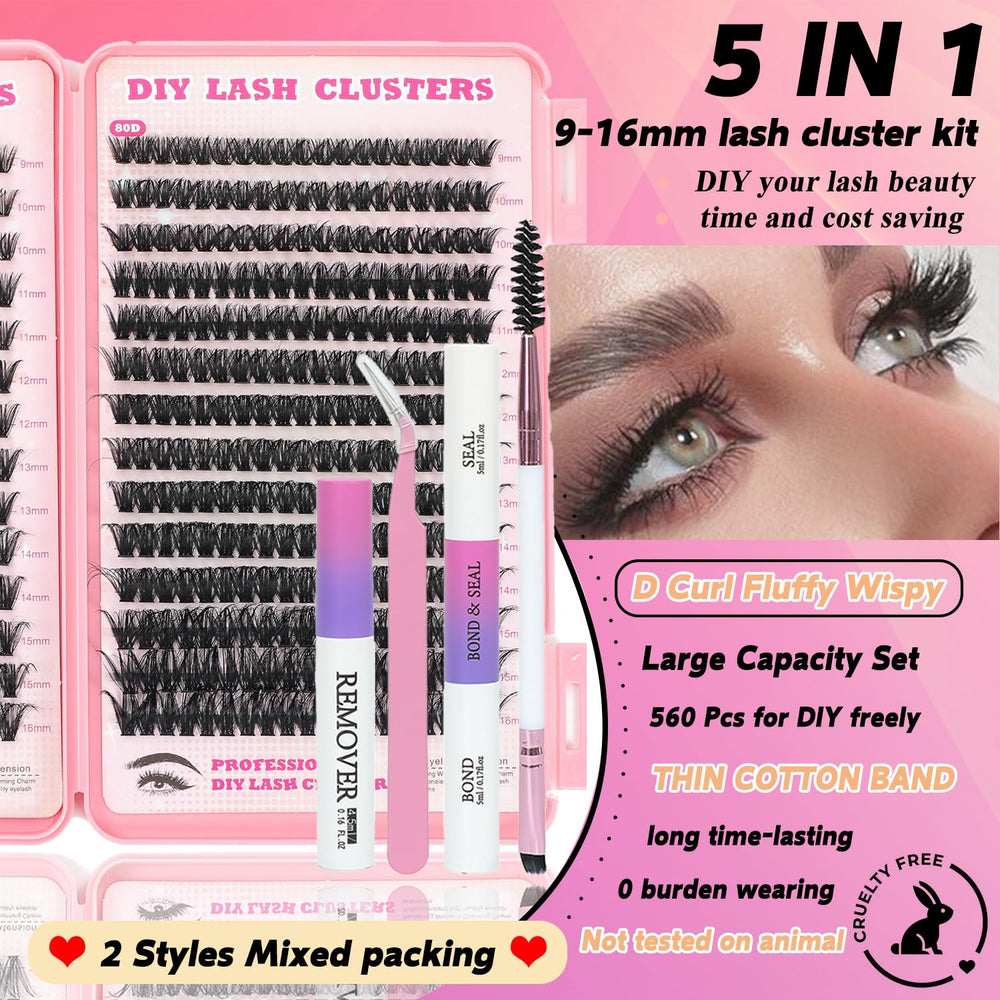 ISTGIFT Lash Clusters Kit densities 30D-80D, for versatile volumizing looks.