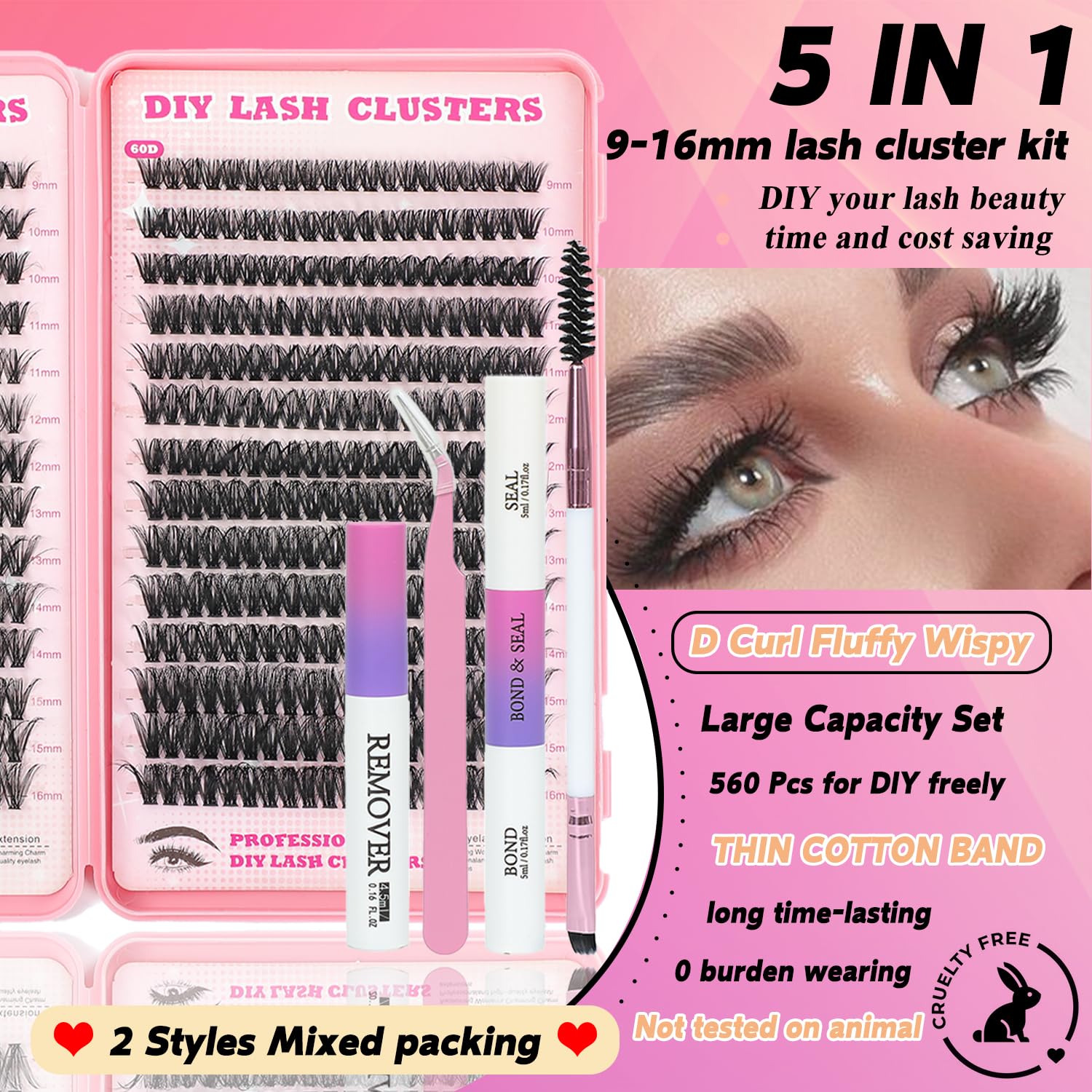 ISTGIFT Lash Clusters Kit density range 30D-80D for customized fullness.