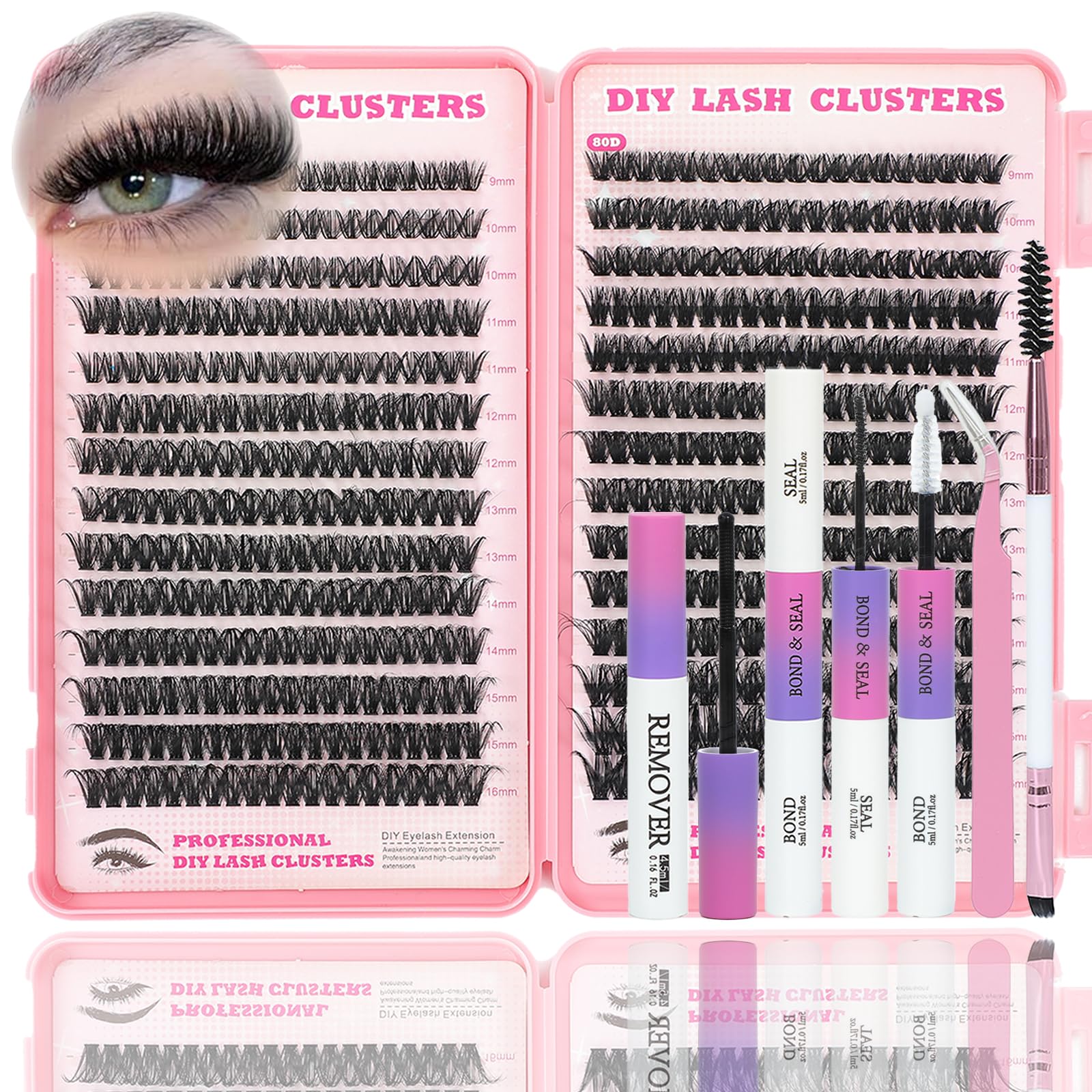 ISTGIFT Lash Clusters Kit packaging, ready-to-use set for at-home lash customization and savings.