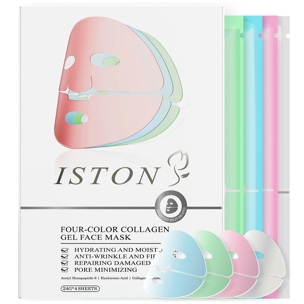 ISTON 4-in-1 Bio-Collagen mask packaging highlights multi-action care.