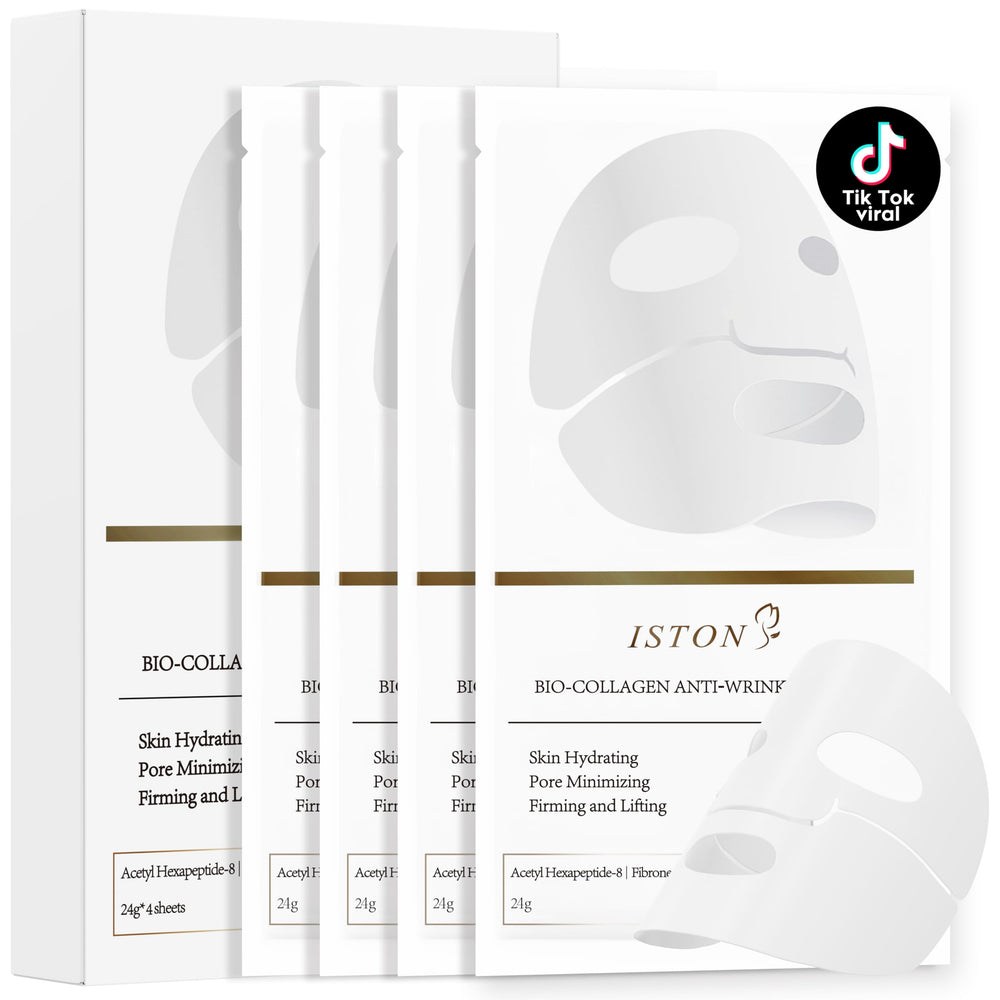 ISTON 4 Pack Collagen Face Mask box set for hydration and firming.