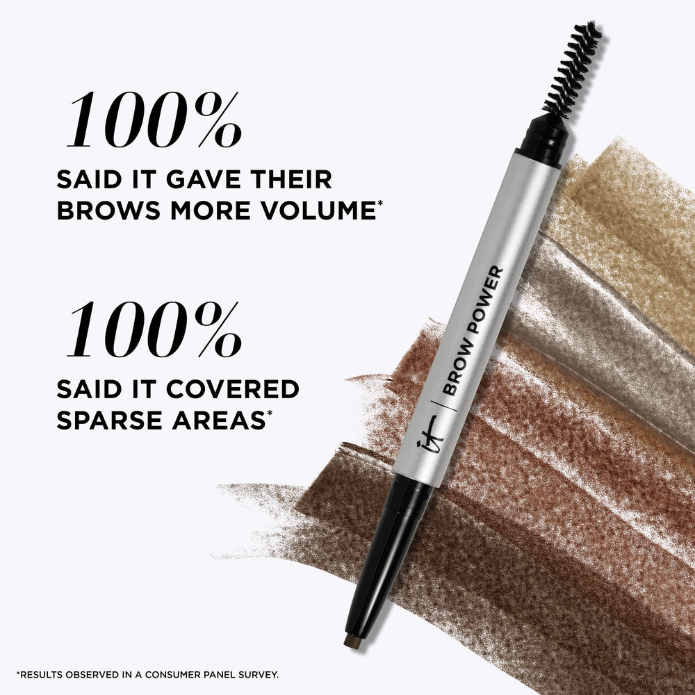 Precise-stroke application with Brow Power to build natural brows