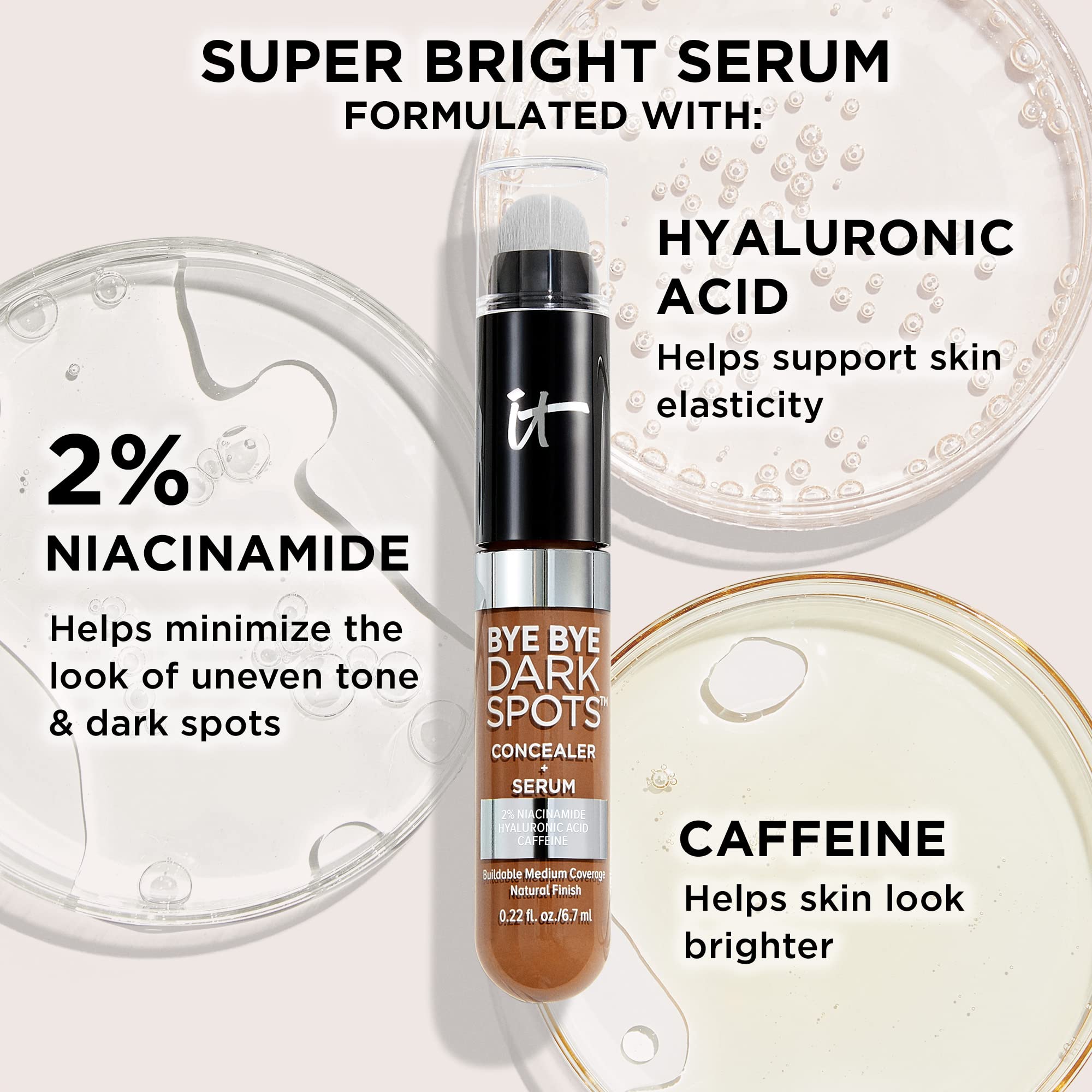 IT Cosmetics Bye Bye Dark Spots Concealer medium-coverage natural finish swatch.