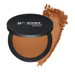 IT Cosmetics Bye Bye Pores pressed powder compact delivers a smooth, pore-minimized finish.