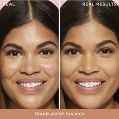 Bye Bye Pores pressed powder finish on skin provides shine control.