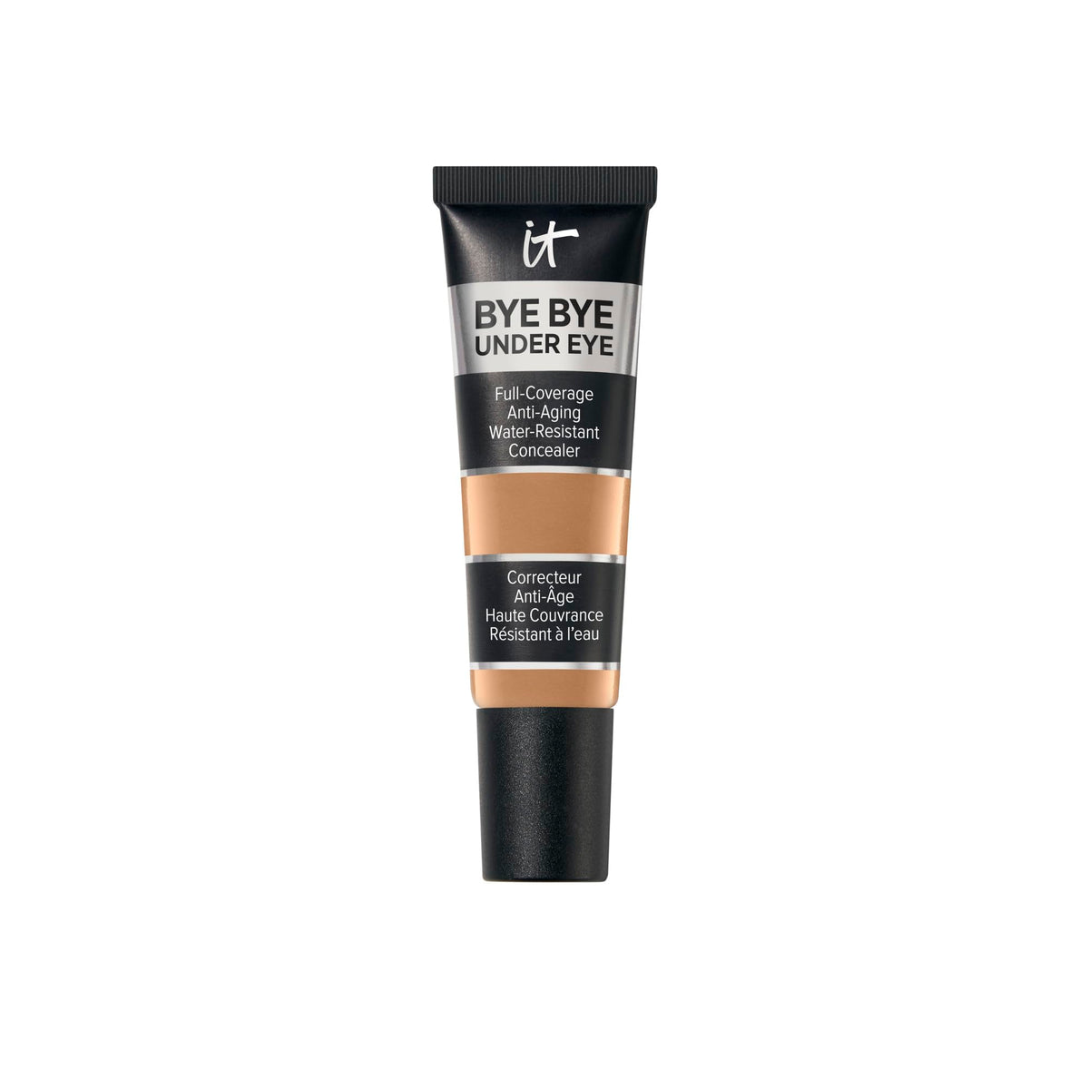 IT Cosmetics Bye Bye Under Eye Concealer Deep Tan bottle for on-the-go full coverage