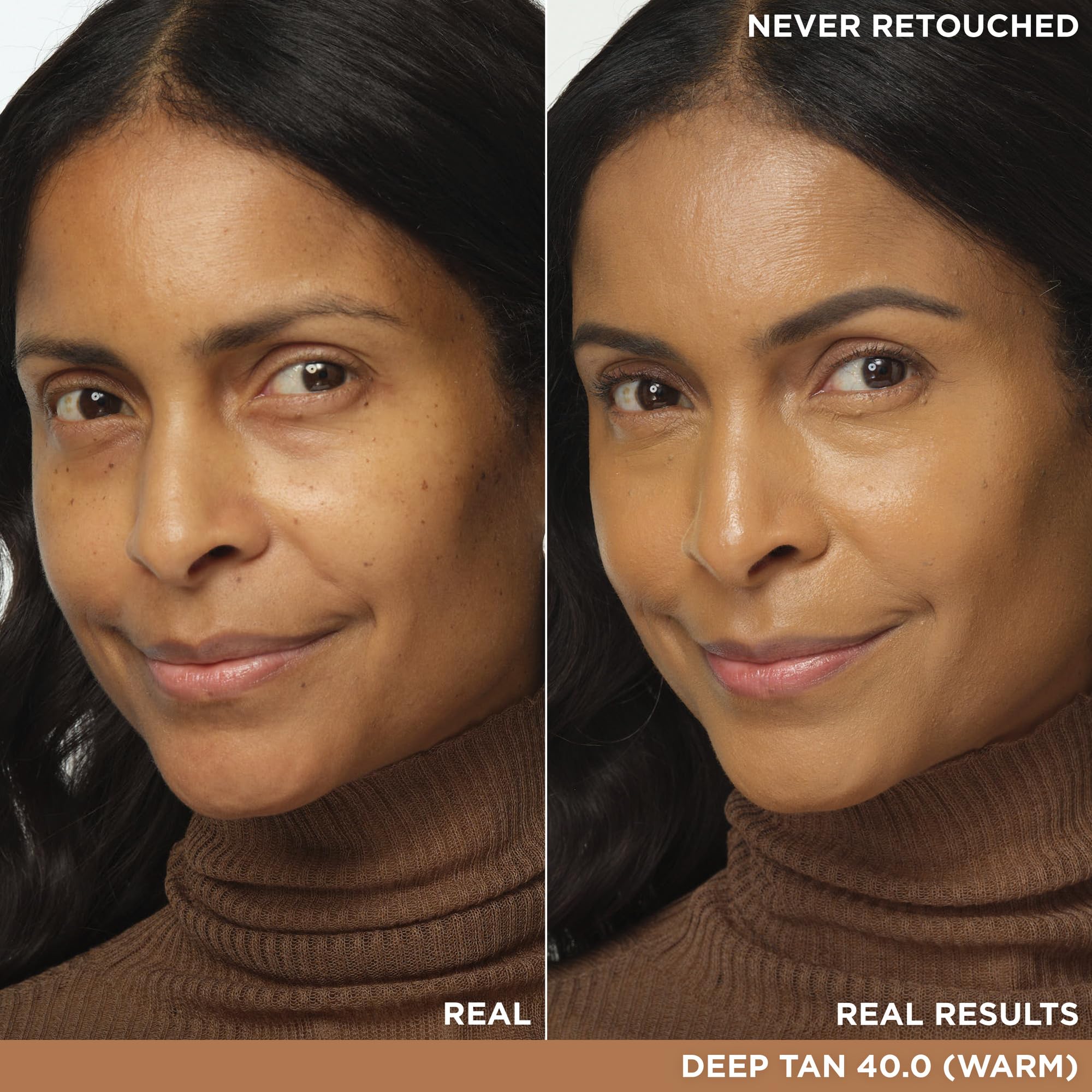 IT Cosmetics Bye Bye Under Eye Concealer Deep Tan texture swatch reveals creamy, blendable coverage