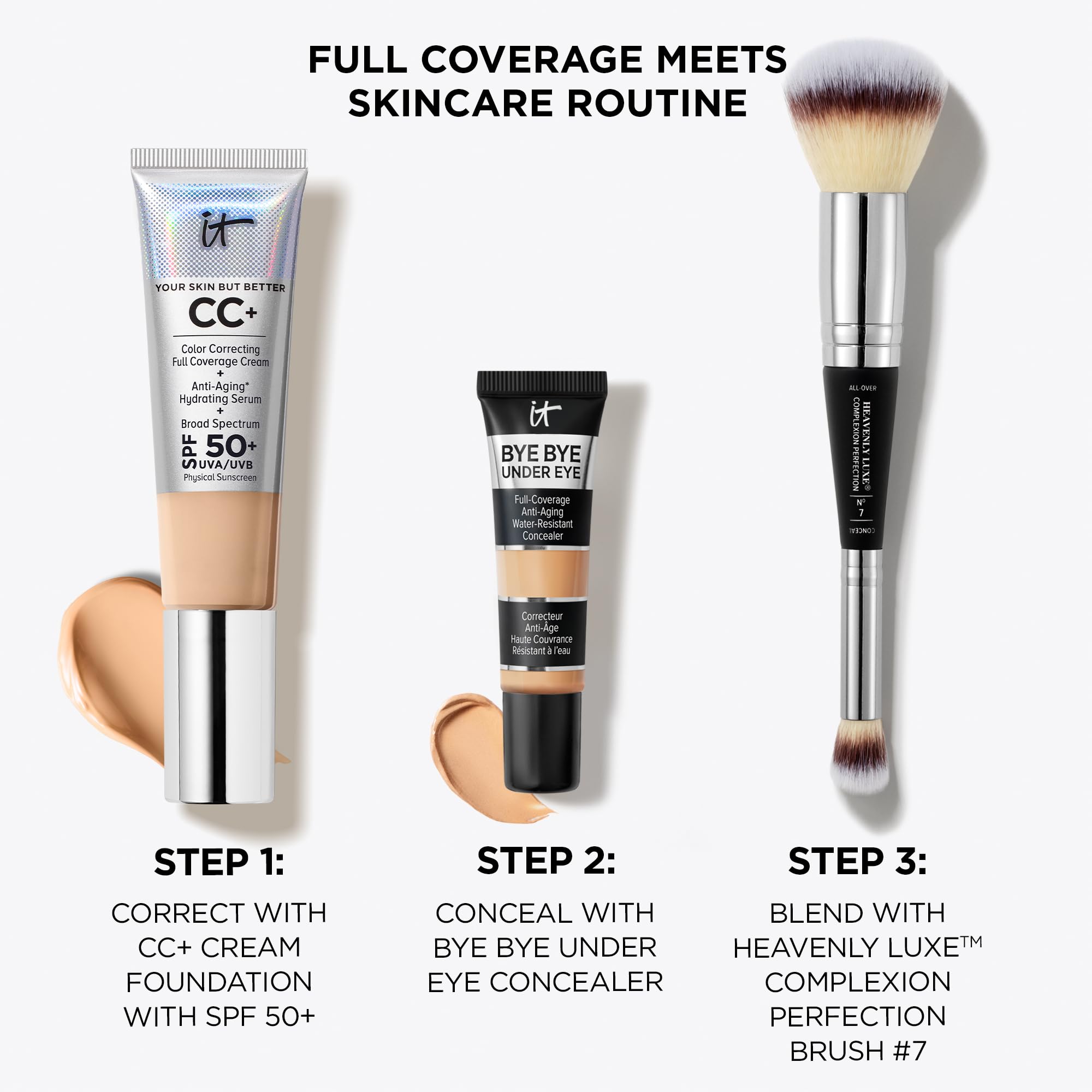 IT Cosmetics Bye Bye Under Eye Concealer packaging close-up highlights premium branding