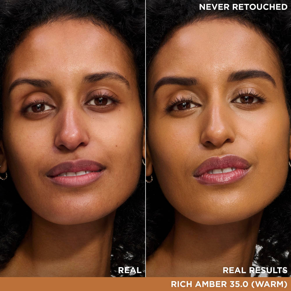 IT Cosmetics Bye Bye Under Eye Concealer Rich Amber swatch on skin for full coverage.