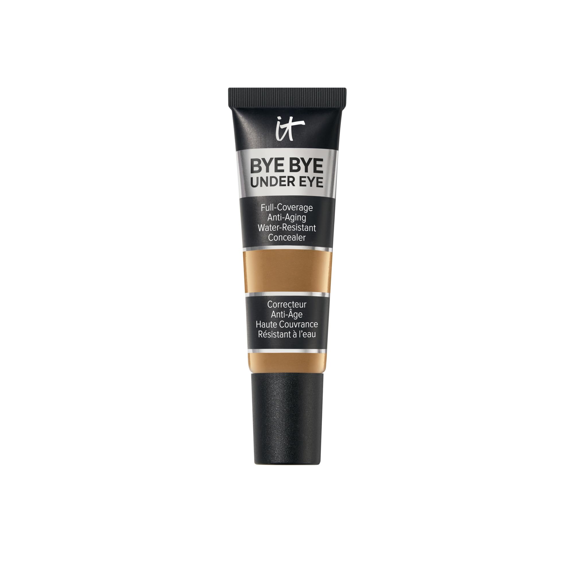 IT Cosmetics Bye Bye Under Eye Concealer Rich packaging showcases shade options for easy selection.