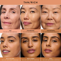 Fine lines around the eye blurred by IT Cosmetics concealer Tan Bronze.