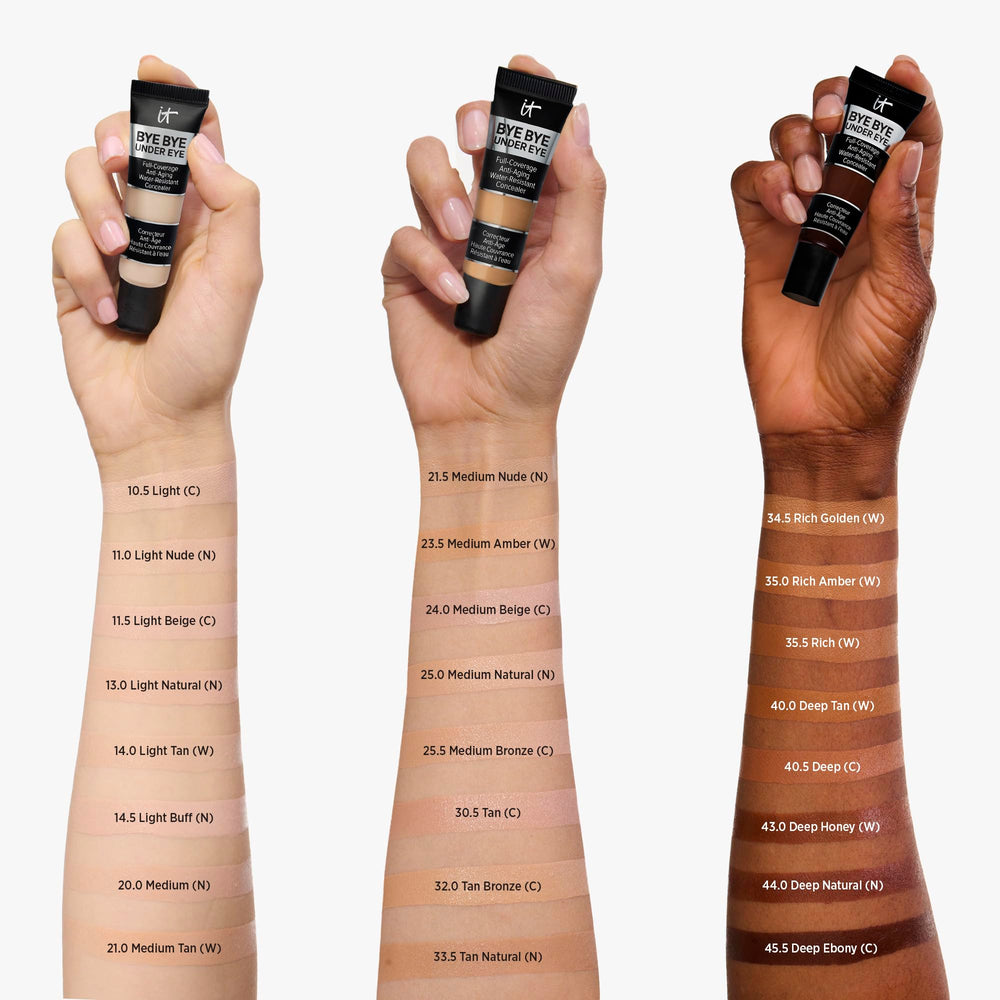 IT Cosmetics Bye Bye Under Eye Concealer Tan Natural wand application for smooth blending