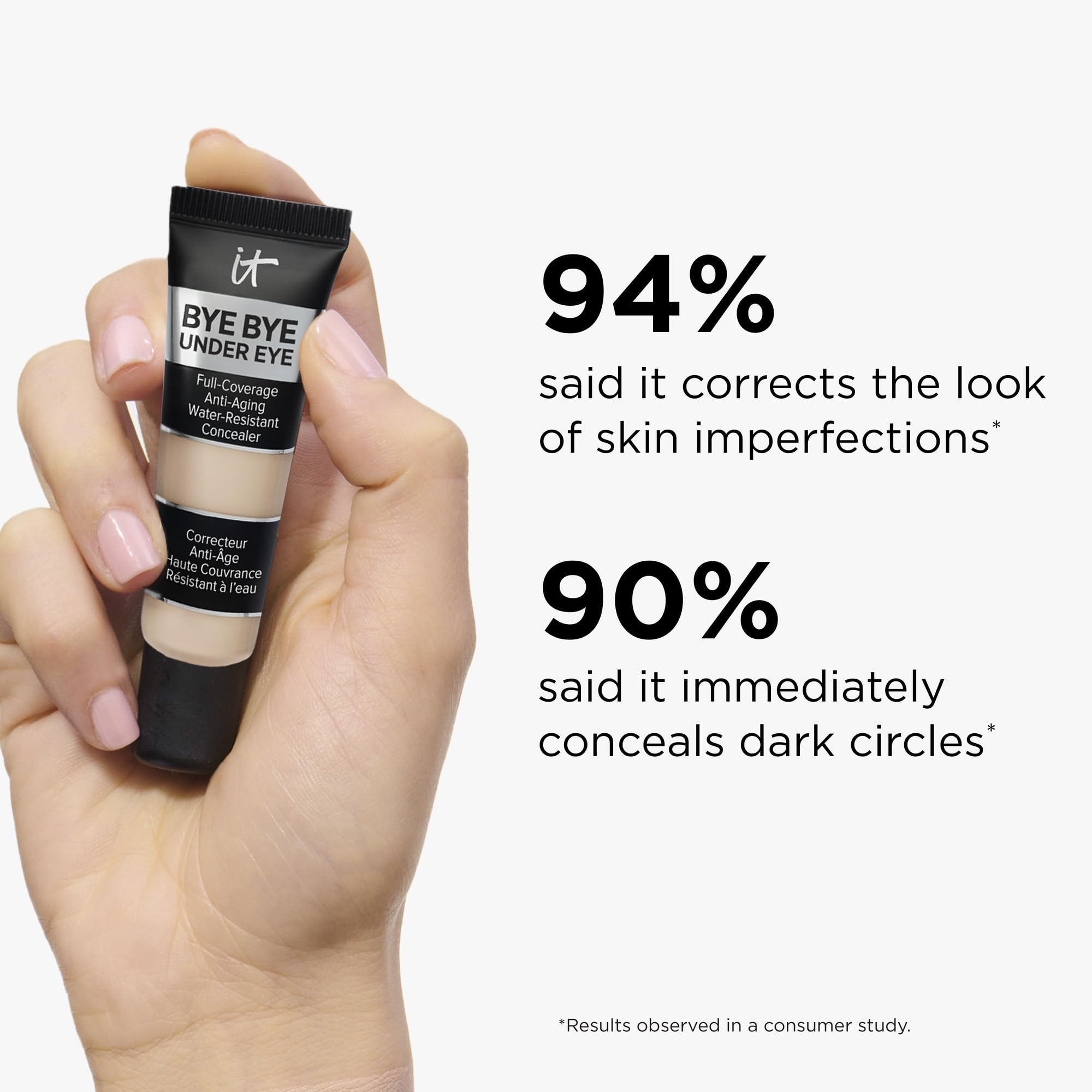 IT Cosmetics Bye Bye Under Eye Concealer water-resistant formula lasts all day