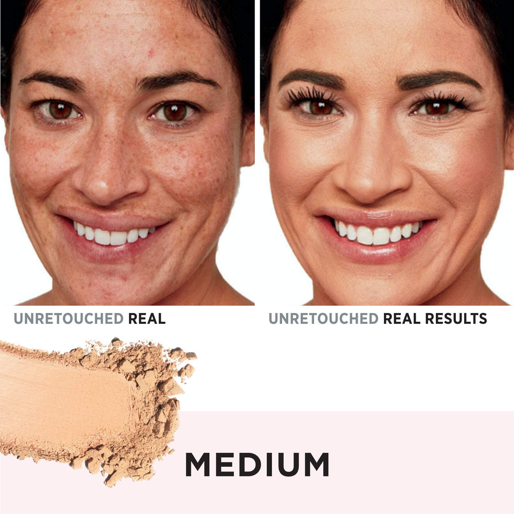 IT Cosmetics CC+ Airbrush Powder Medium skin swatch for natural tone
