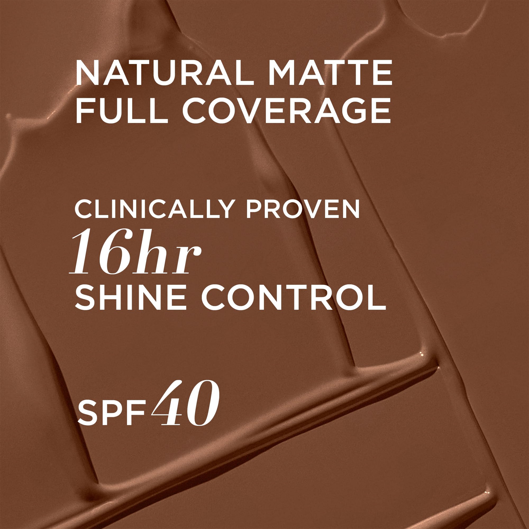 Close-up texture of IT Cosmetics CC+ Natural Matte Deep Bronze blur
