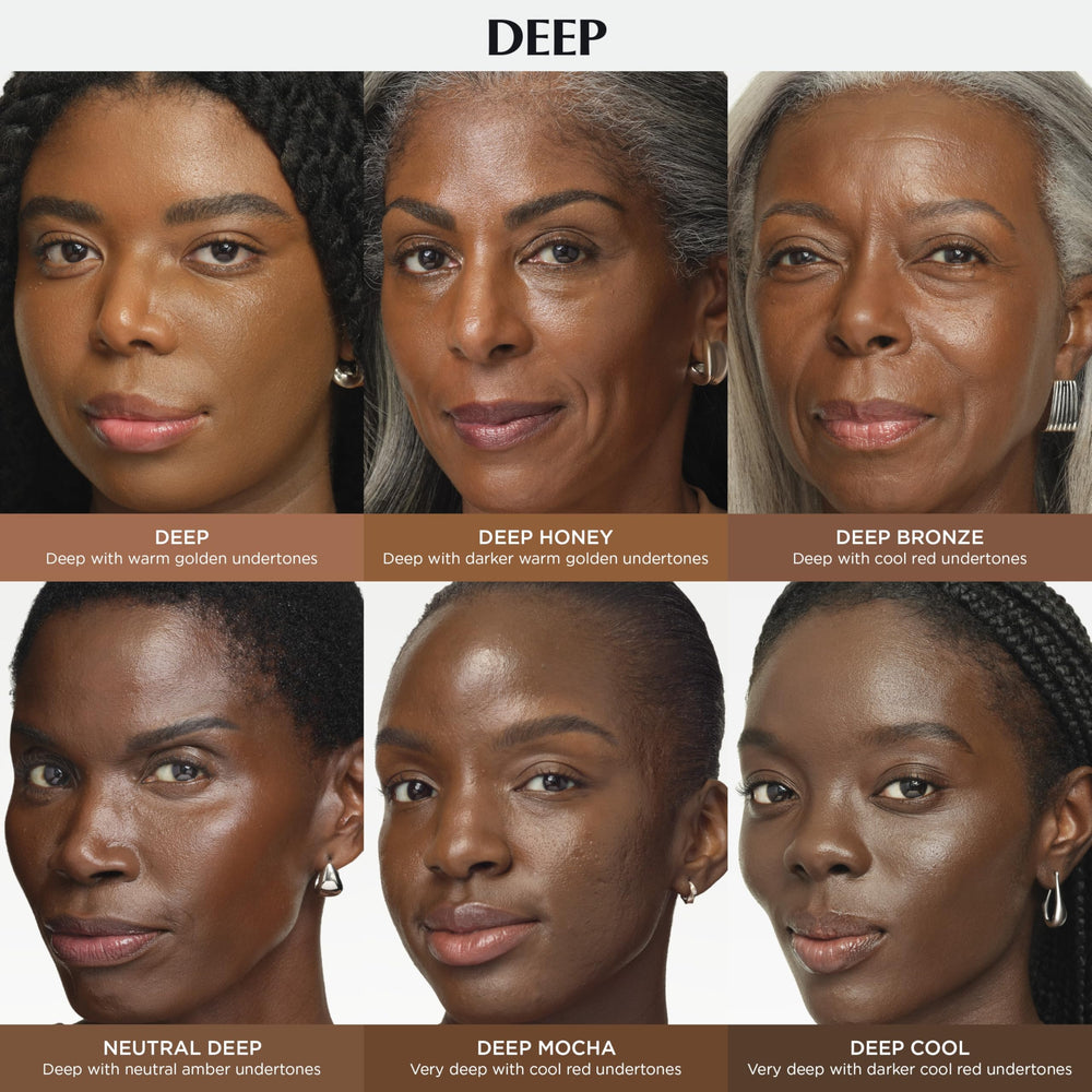 IT Cosmetics CC+ Nude Glow Deep Cool swatches-on-cheek reveal even radiance
