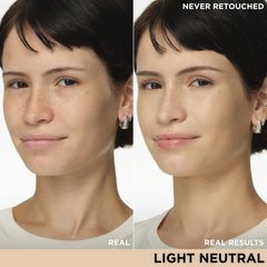 IT Cosmetics CC+ Nude Glow skin swatch displaying medium coverage and radiant glow.