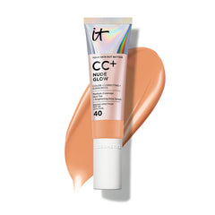 IT Cosmetics CC+ Nude Glow Tan Cool bottle with pump delivers a lightweight glow.