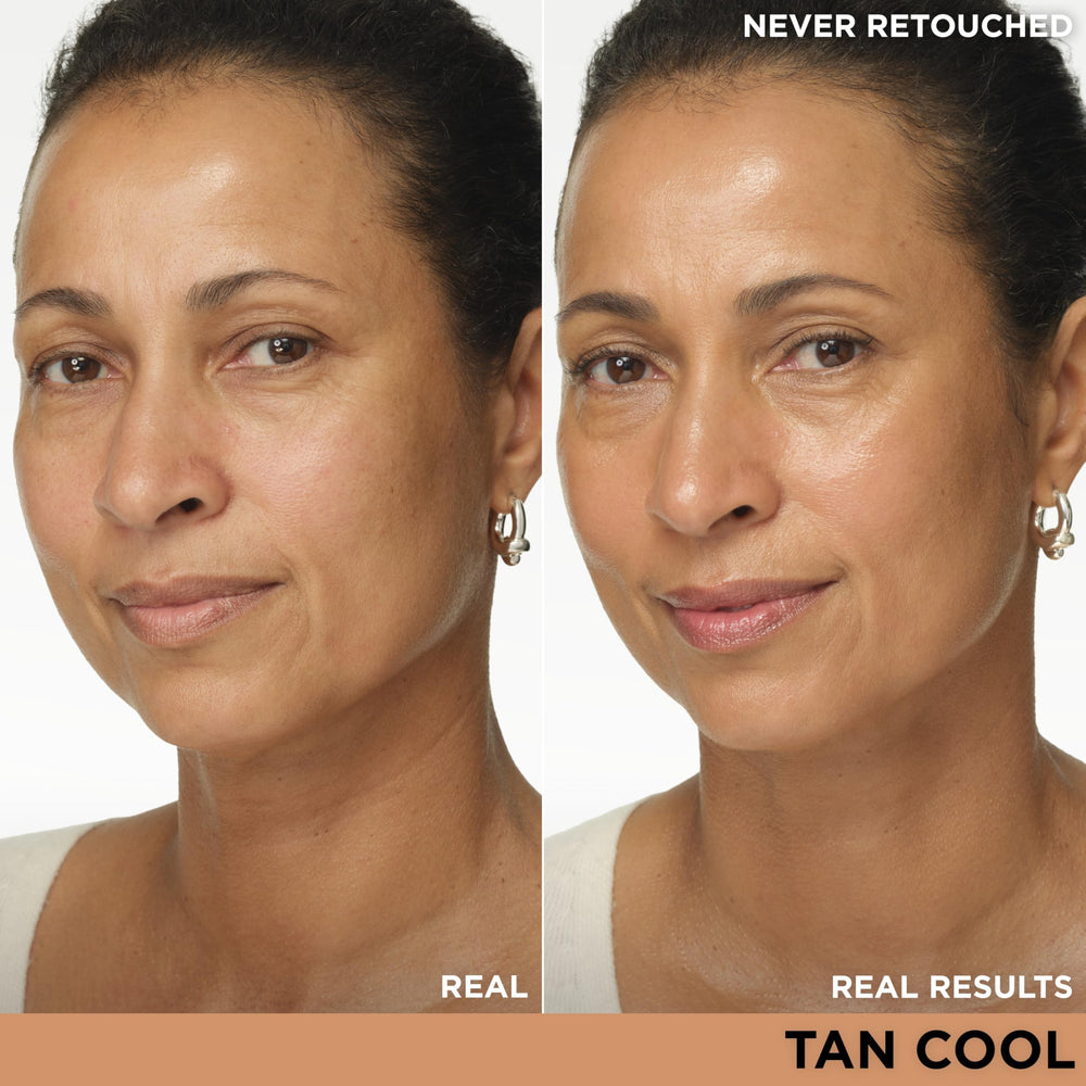 IT Cosmetics CC+ Nude Glow Tan Cool swatch on skin reveals even, radiant tone.