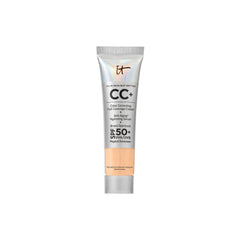 IT Cosmetics CC+ Cream bottle with pump for quick, portable application.