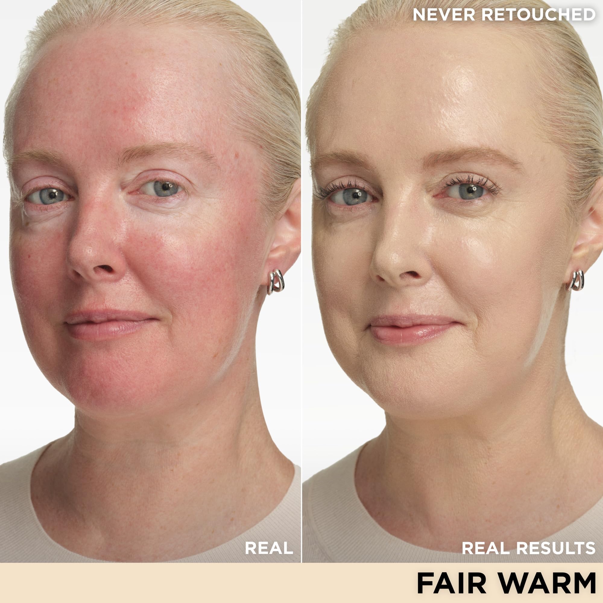 Close-up of IT Cosmetics CC+ Cream Fair Warm on skin for natural color match.