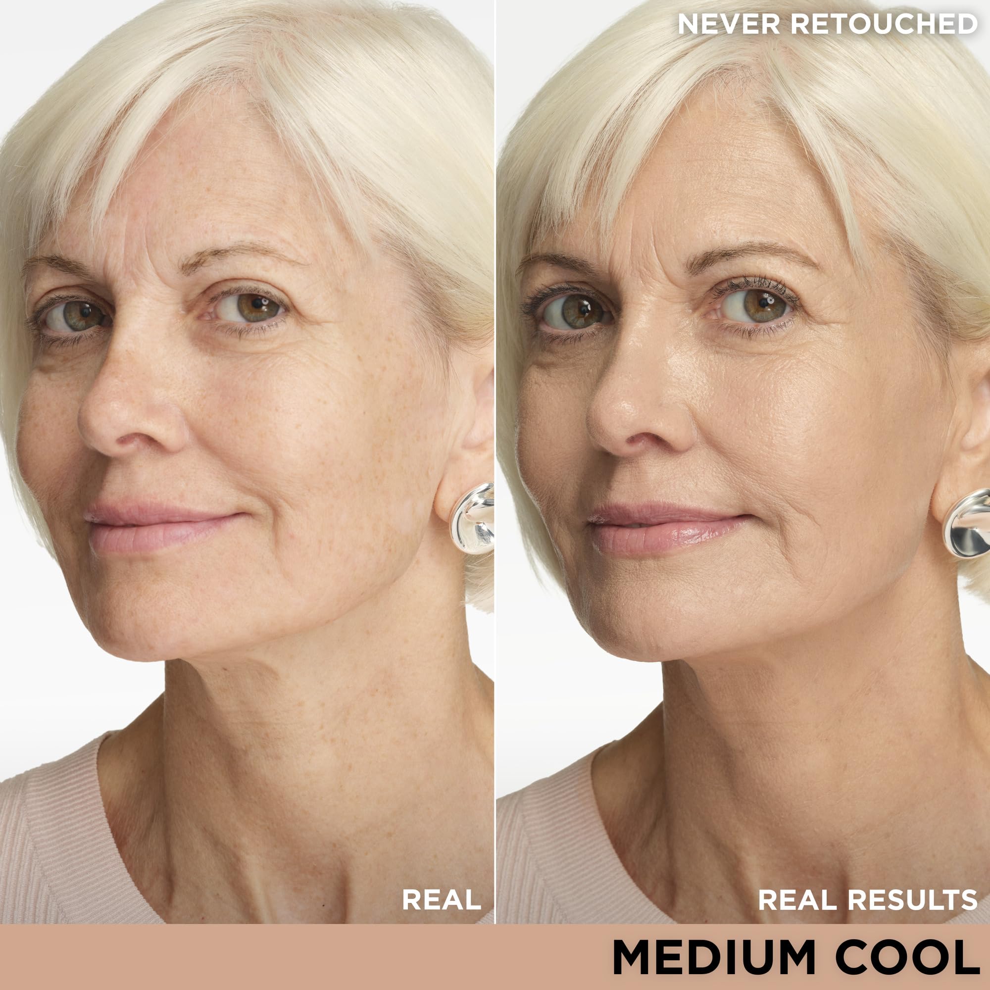 IT Cosmetics CC+ Cream Medium Cool swatches demonstrate natural color correction and even skin tone.
