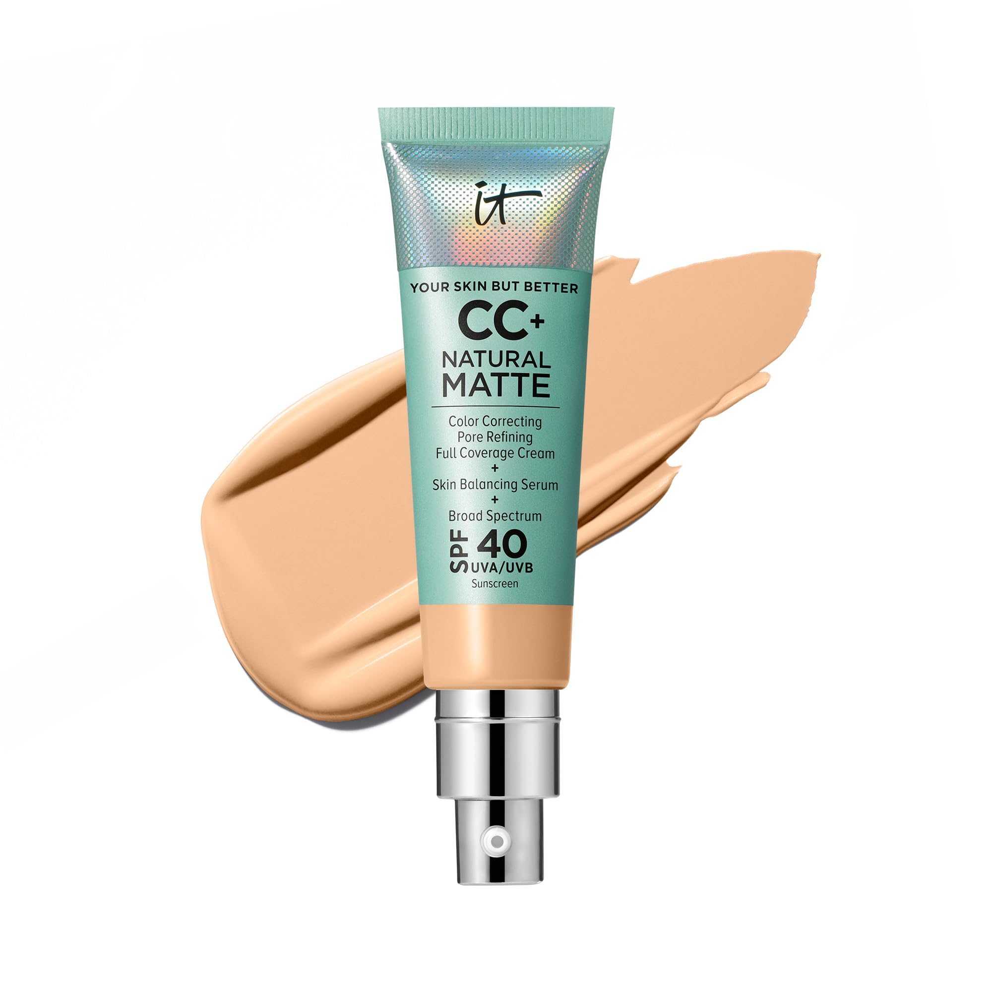 IT Cosmetics CC+ Cream Natural Matte SPF 40 – Poreless Full Coverage F ...
