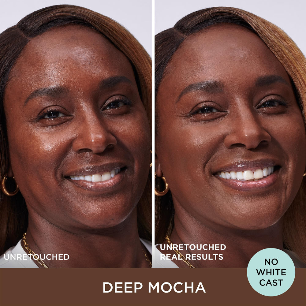 Pumped applicator on Deep Mocha shade delivers buildable coverage