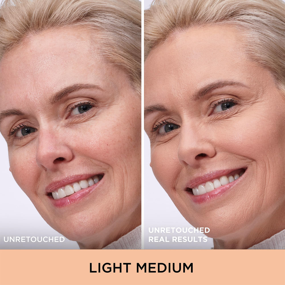 IT Cosmetics CC+ Natural Matte light medium swatch shows true color and correction.