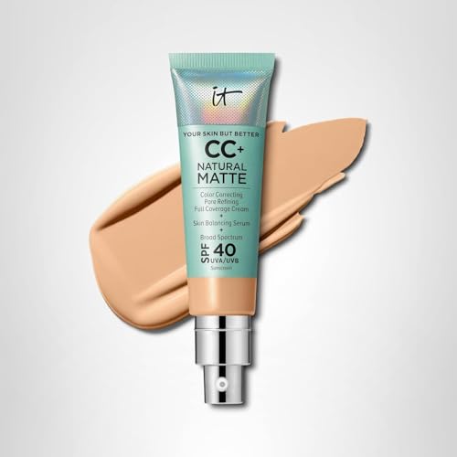 IT Cosmetics CC+ Natural Matte SPF 40 packaging display indicates shade Medium.