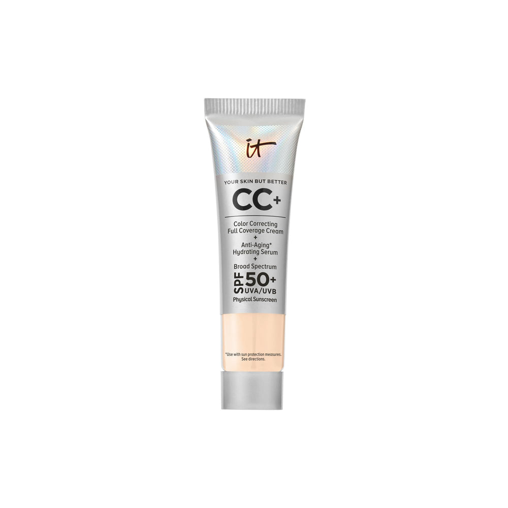 IT Cosmetics CC+ Cream Travel Fair Warm bottle with pump for easy application