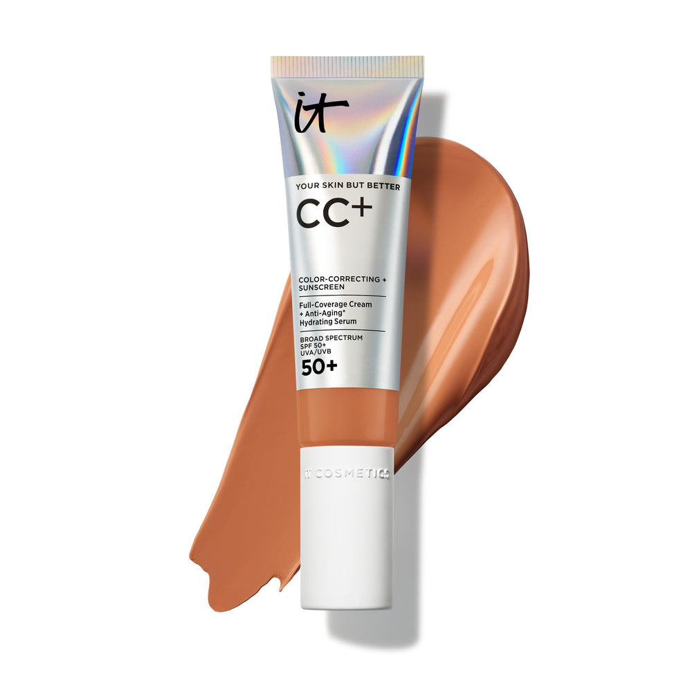IT Cosmetics CC+ Cream Rich Cool packaging showcases premium full-coverage formula.