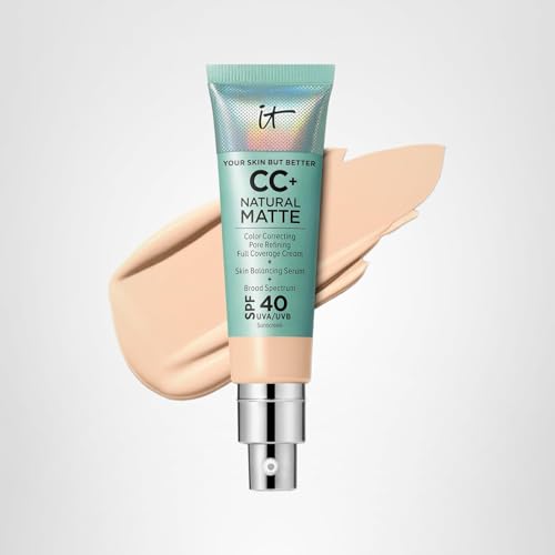 IT Cosmetics CC+ Natural Matte swatch demonstrates refined texture and even tone.