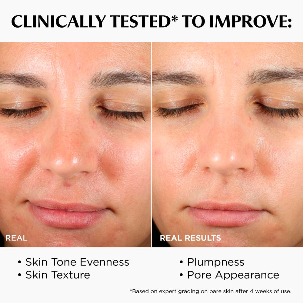Hydration-focused image showing dewy finish from hyaluronic acid
