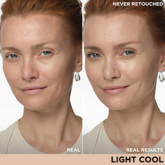 Close-up swatch of IT Cosmetics Nude Glow showing silky texture and brightness