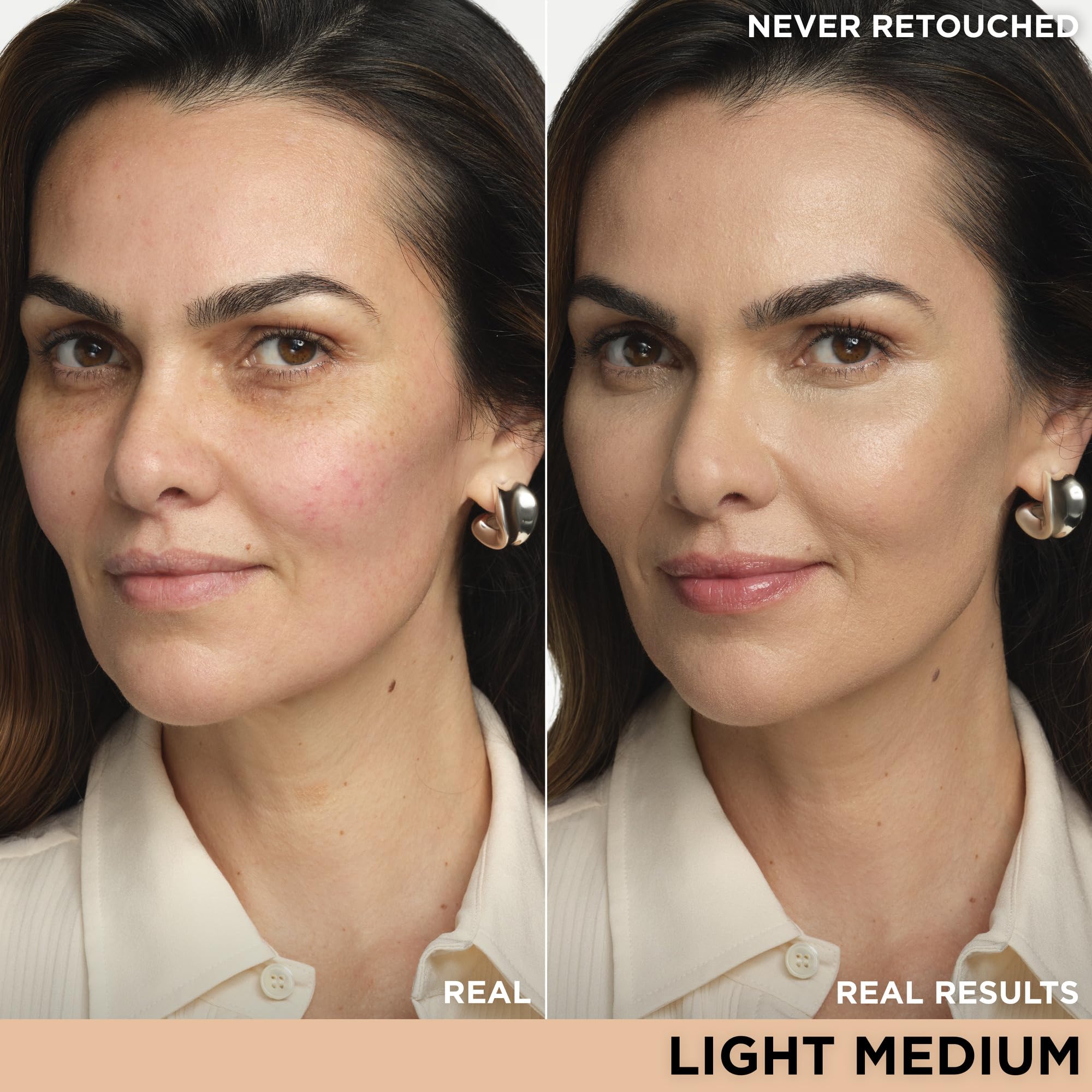 IT Cosmetics CC+ Cream Travel SPF 50 swatch shows natural coverage and color correction.