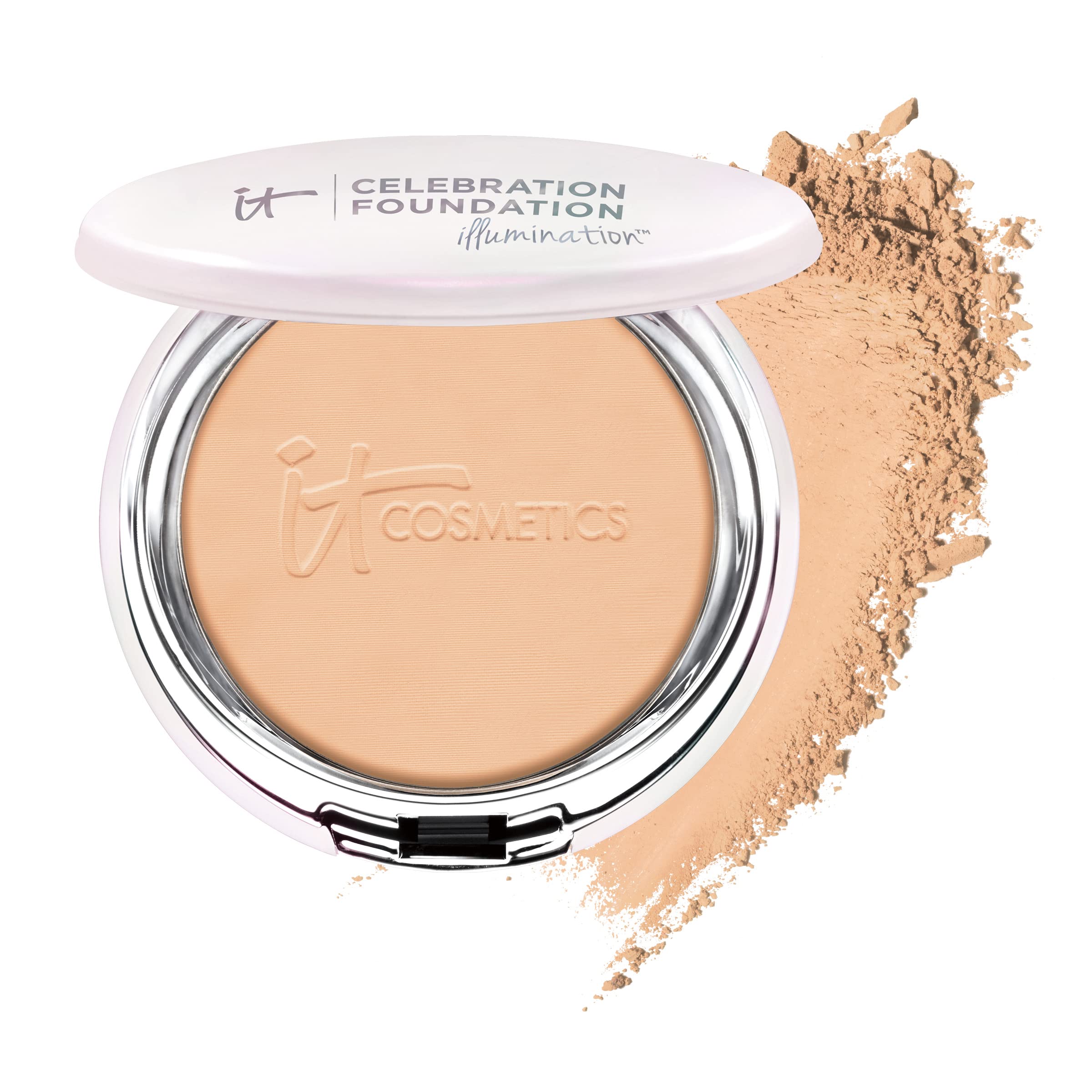IT Cosmetics Celebration Foundation Illumination compact close-up showing radiant, buildable coverage