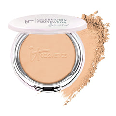 IT Cosmetics Celebration Foundation Illumination compact close-up showing radiant, buildable coverage