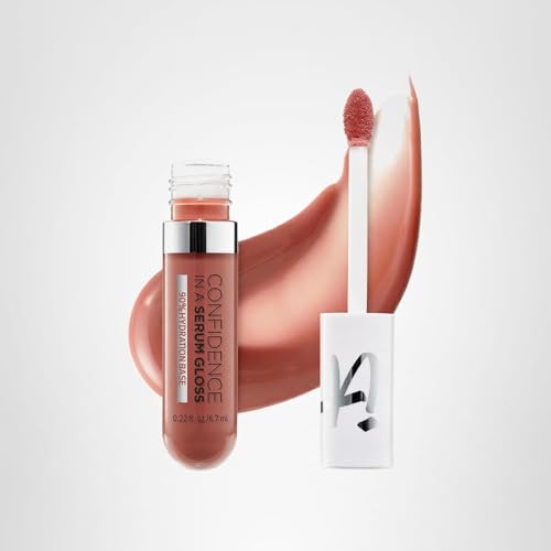 IT Cosmetics Confidence in a Serum Lip Gloss on lips for glossy everyday wear.