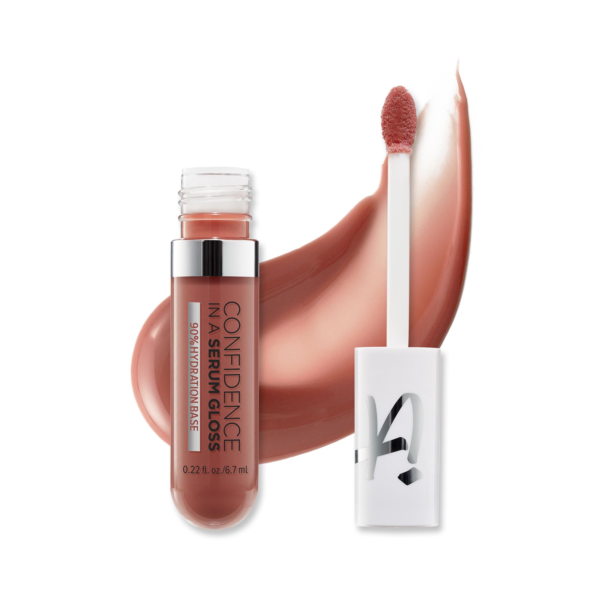 IT Cosmetics Confidence in a Serum Lip Gloss packaging close-up highlighting high-shine finish.