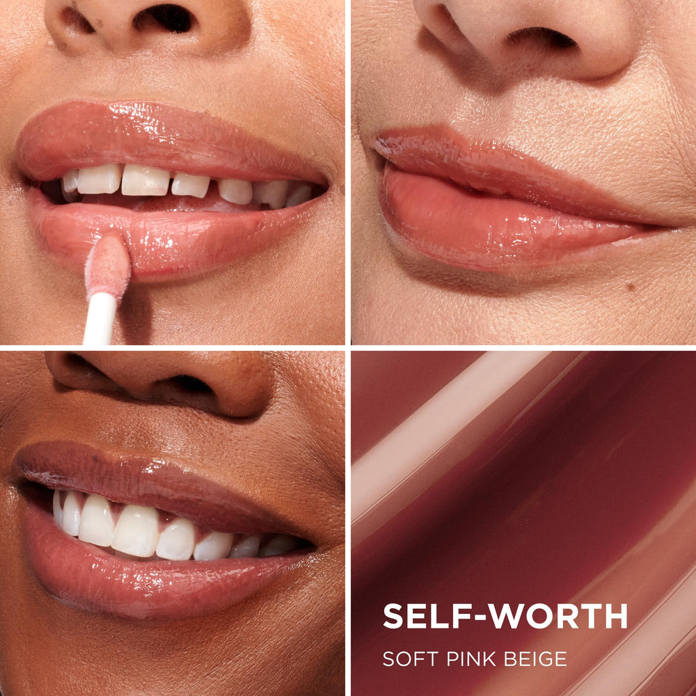 IT Cosmetics Confidence in a Serum Lip Gloss applicator petal close-up for easy application.
