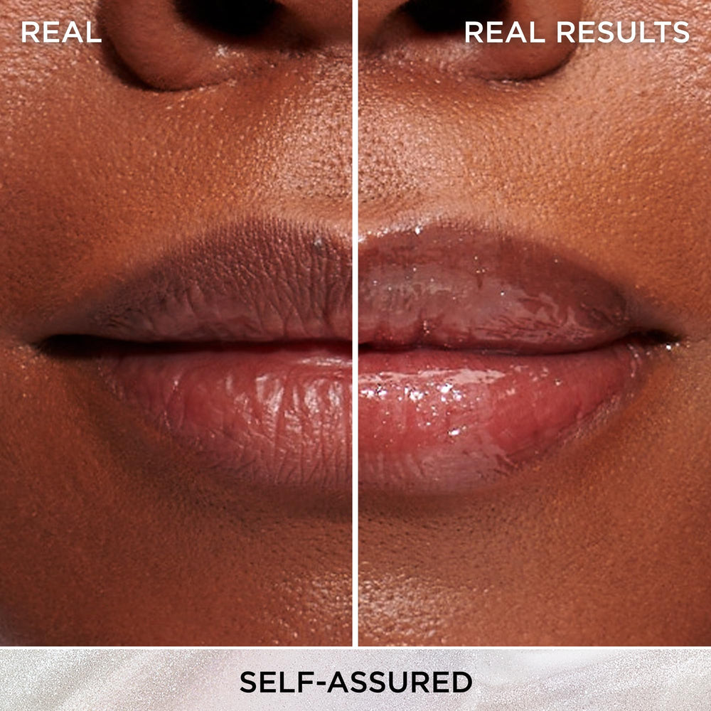 IT Cosmetics Confidence in a Serum Lip Gloss Self-Determined mauve lip swatch with luminous shine
