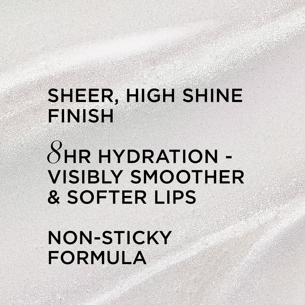 IT Cosmetics Confidence in a Serum Lip Gloss Self-Worth swatch highlights sheer pink beige glow