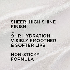 IT Cosmetics Confidence in a Serum Lip Gloss Self-Worth swatch highlights sheer pink beige glow
