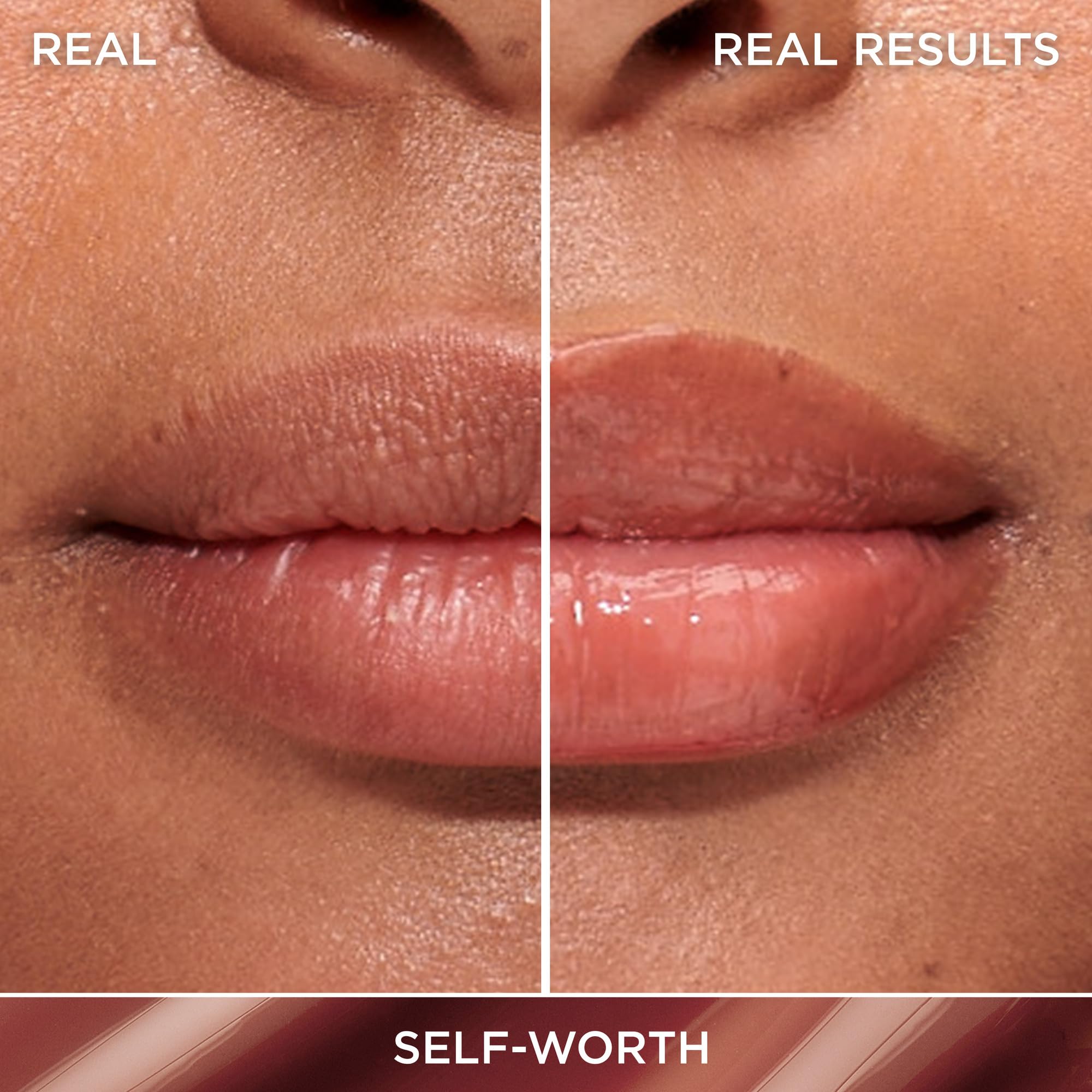 IT Cosmetics Confidence in a Serum Lip Gloss texture close-up shows high-shine, non-sticky feel.