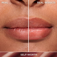 IT Cosmetics Confidence in a Serum Lip Gloss texture close-up shows high-shine, non-sticky feel.