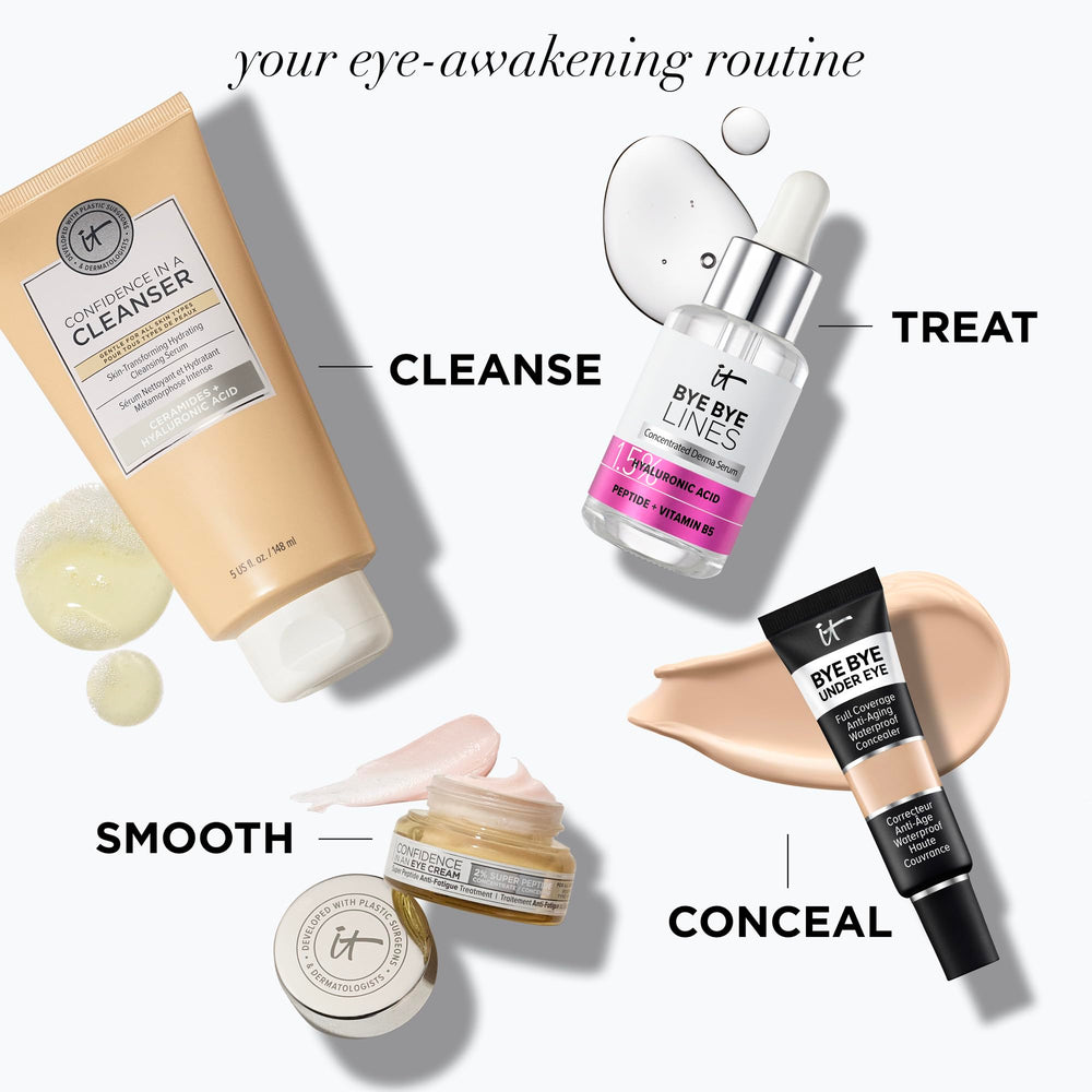 IT Cosmetics Confidence in an Eye Cream fragrance-free packaging emphasizes clean beauty.