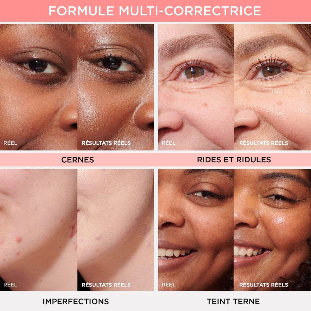 Dark circles before and after using IT Cosmetics Do It All Radiant Concealer.